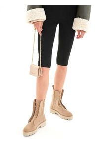 Kazar - Beżowe trzewiki damskie. Kolor: beżowy. Materiał: zamsz. Szerokość cholewki: normalna #4