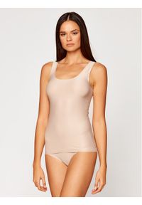 Chantelle Top Soft Stretch C26460 Beżowy Regular Fit. Kolor: beżowy. Materiał: syntetyk