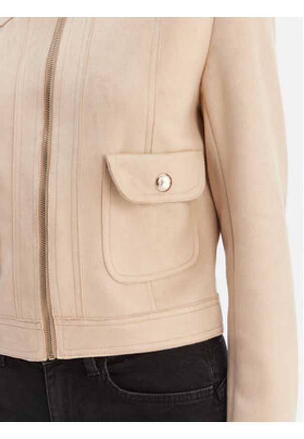 Morgan Kurtka z imitacji skóry 261-GELATO Beżowy Slim Fit. Kolor: beżowy. Materiał: skóra