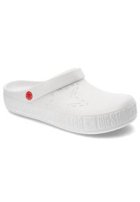 Big-Star - Białe Klapki Big Star Męskie Wodoodporne Buty. Okazja: do domu. Kolor: biały. Wzór: aplikacja