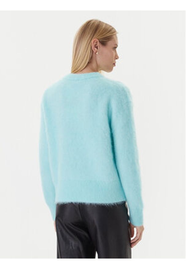Calvin Klein Sweter LV044D359G Turkusowy Relaxed Fit. Kolor: turkusowy. Materiał: syntetyk