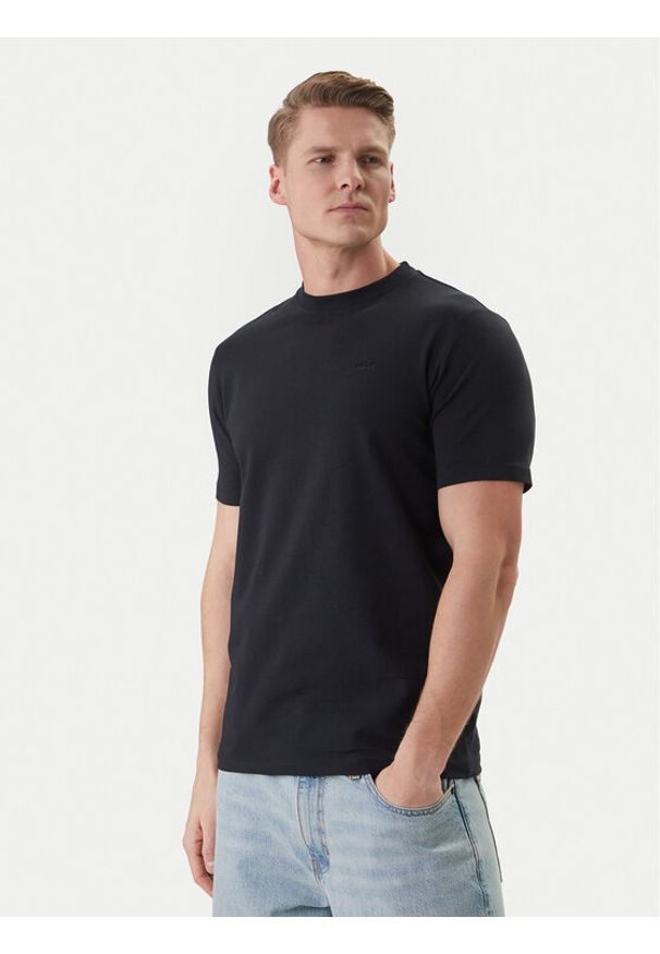 Karl Lagerfeld - KARL LAGERFELD T-Shirt 755034 562235 Granatowy Regular Fit. Typ kołnierza: dekolt w karo. Kolor: niebieski. Materiał: bawełna