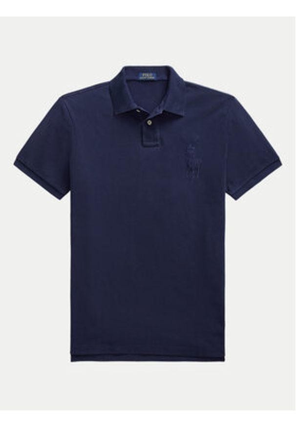 Polo Ralph Lauren Polo 710938137006 Granatowy Slim Fit. Typ kołnierza: polo. Kolor: niebieski. Materiał: bawełna