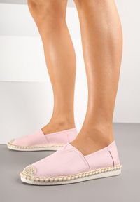 Born2be - Różowe Espadryle Ozdobione Plecionką Natimeire. Okazja: na spacer. Kolor: różowy. Wzór: aplikacja. Sezon: lato. Styl: klasyczny