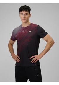 4f - 4F Koszulka treningowa regular szybkoschnąca męska - burgundowy M. Kolor: czerwony. Materiał: skóra. Sport: fitness #1