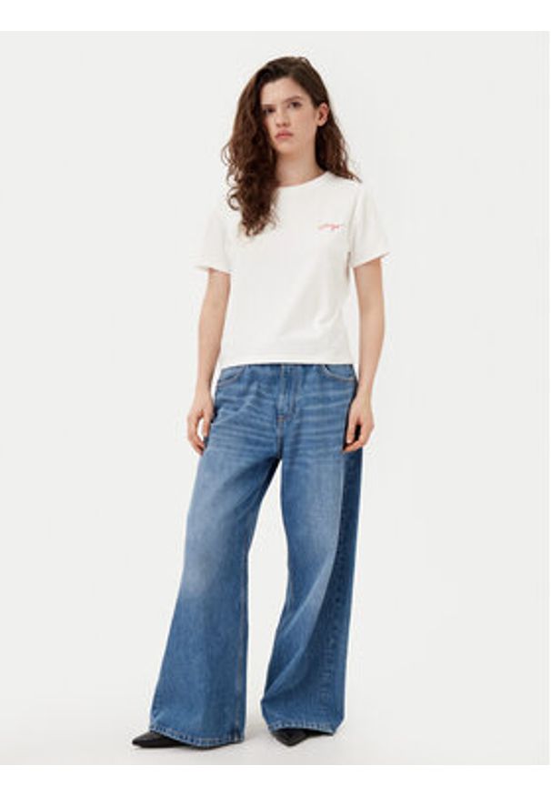 Hugo - HUGO T-Shirt 50534300 Beżowy Regular Fit. Kolor: beżowy. Materiał: bawełna