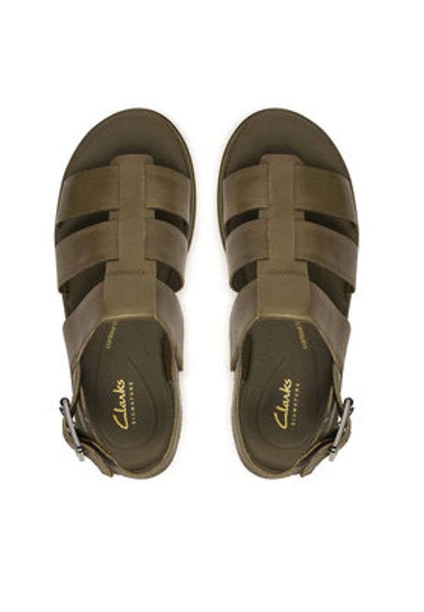 Clarks Sandały Orinoco3 Strap 26186489 Zielony. Kolor: zielony. Materiał: skóra
