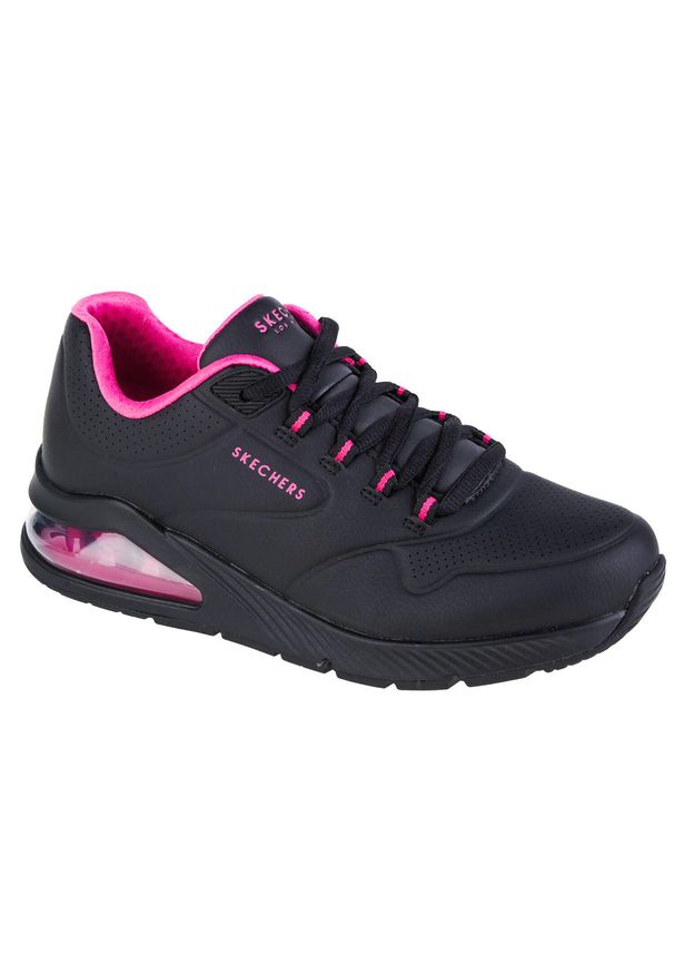 skechers - Buty sportowe Sneakersy damskie, Skechers Uno 2 - 2nd Best. Zapięcie: sznurówki. Kolor: czarny, różowy, wielokolorowy. Materiał: skóra, syntetyk, materiał. Szerokość cholewki: normalna. Sport: turystyka piesza