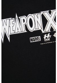 HUF bluza x Marvel męska kolor czarny z kapturem z nadrukiem. Typ kołnierza: kaptur. Kolor: czarny. Materiał: dzianina. Wzór: nadruk, motyw z bajki #4
