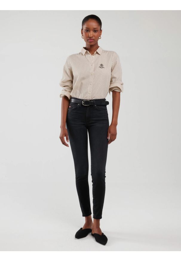Big-Star - Jeansy damskie push up z wysokim stanem szare Melinda High Waist 895. Stan: podwyższony. Kolor: szary. Styl: sportowy, elegancki, rockowy