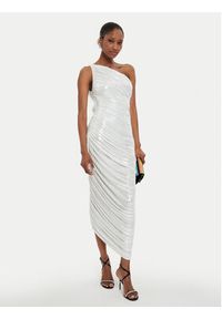 NORMA KAMALI Sukienka koktajlowa ST2243LMD07967 Écru Slim Fit. Materiał: syntetyk. Styl: wizytowy