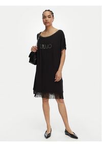 Liu Jo Beachwear Sukienka codzienna VA6031 JS360 Czarny Regular Fit. Okazja: na co dzień. Kolor: czarny. Materiał: wiskoza. Typ sukienki: proste. Styl: casual #4