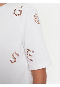 Guess T-Shirt Peony V4YI16 I3Z14 Biały Boxy Fit. Kolor: biały. Materiał: bawełna