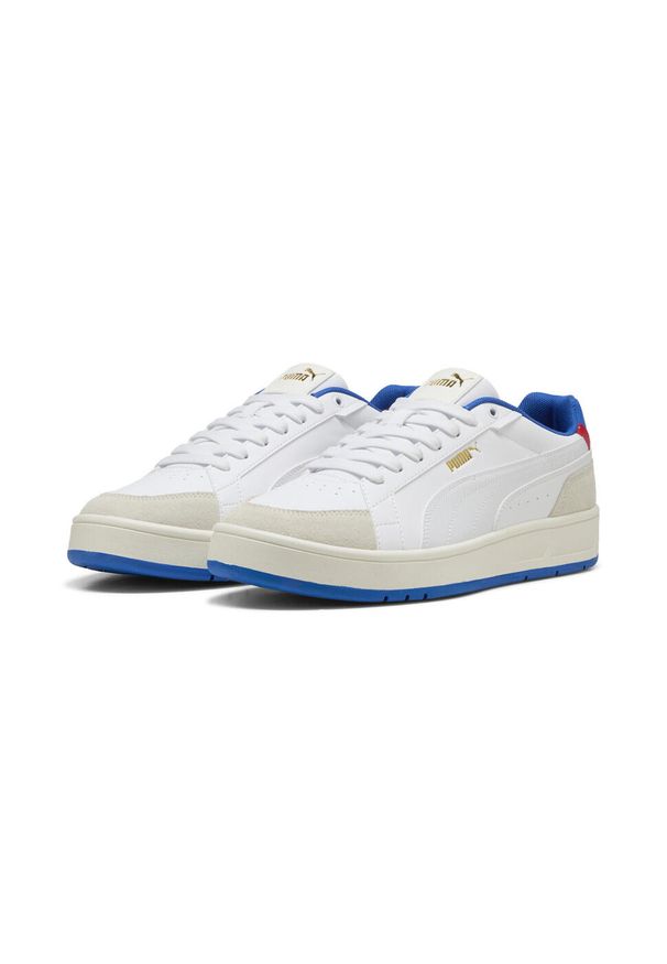 Puma - Sneakersy unisex Court Classico Sport PUMA Warm White Team Royal Blue. Kolor: biały, wielokolorowy, niebieski. Materiał: zamsz