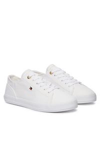 TOMMY HILFIGER - Tommy Hilfiger Tenisówki Th Foxing Sneaker Canvas FW0FW09170 Biały. Kolor: biały. Materiał: materiał #2