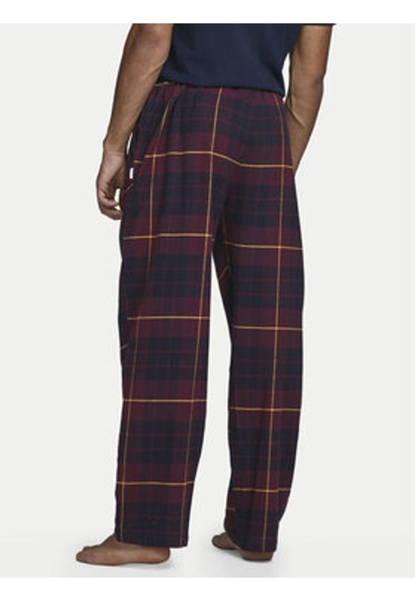 Jack & Jones - Jack&Jones Spodnie piżamowe Crimon 12182711 Bordowy Regular Fit. Kolor: czerwony. Materiał: bawełna
