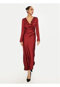 Imperial Sukienka koktajlowa AFGSIBA Bordowy Regular Fit. Kolor: czerwony. Materiał: syntetyk. Styl: wizytowy #5