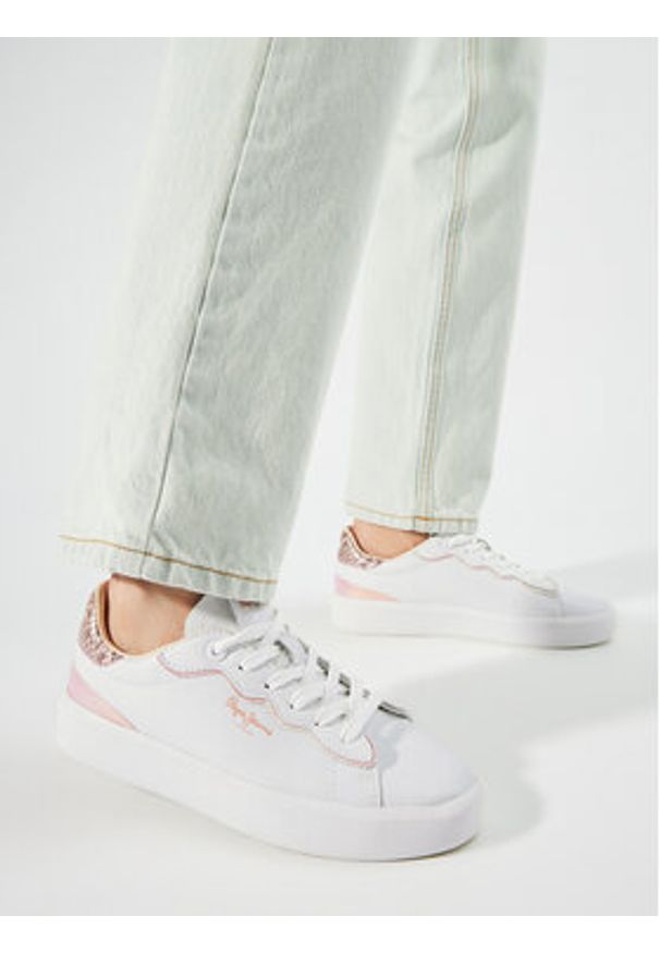 Pepe Jeans Sneakersy Dobbie Seal PLS00006 Biały. Kolor: biały. Materiał: materiał