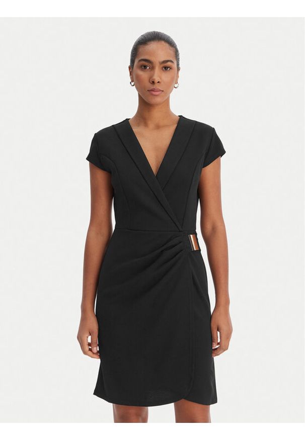 Morgan Sukienka koktajlowa 261-RIXO Czarny Slim Fit. Kolor: czarny. Materiał: syntetyk. Styl: wizytowy