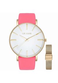 Zegarek damski Paul Lorens JULIE bt skórzany pasek ciemny róż + siatka mesh. Kolor: różowy. Materiał: skóra, mesh #1