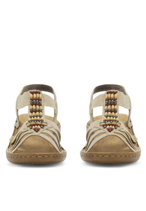 Rieker Sandały 60851-62 Beżowy. Kolor: beżowy