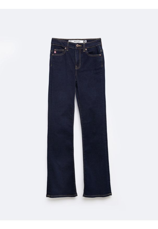 Big-Star - Jeansy damskie granatowe Adela Bootcut 505. Kolor: niebieski