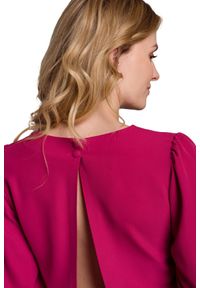 Sukienki.shop - Elegancka sukienka z odkrytymi plecami fioletowa długa z rozcięciem. Okazja: na imprezę. Kolor: fioletowy. Styl: elegancki. Długość: maxi #3