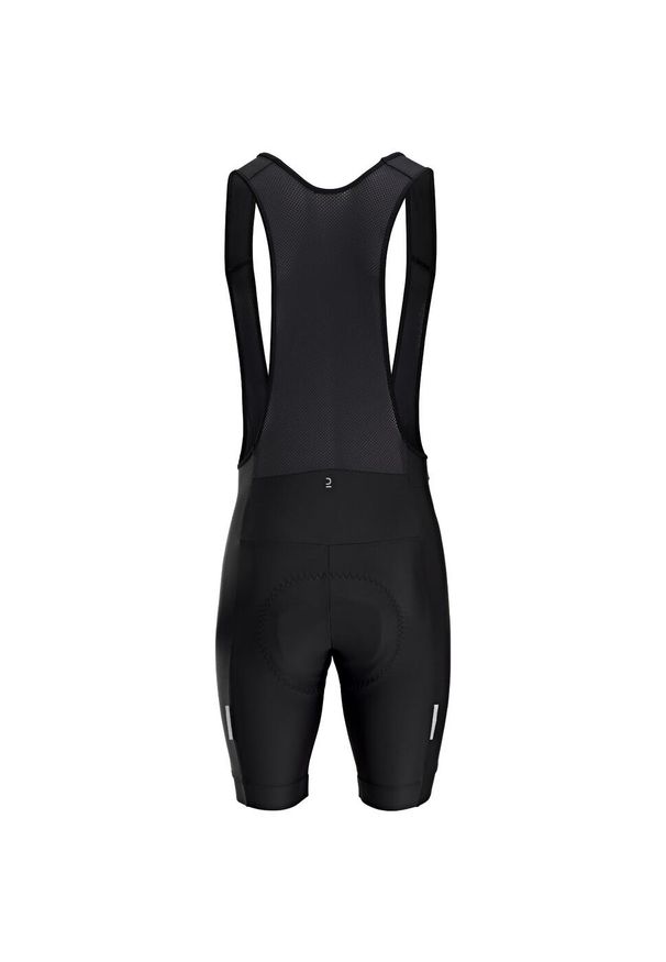 VAN RYSEL - Spodenki rowerowe Btwin RC100 na szelkach. Kolor: czarny. Sport: kolarstwo
