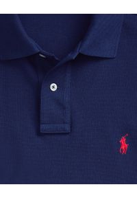 Ralph Lauren - RALPH LAUREN - Granatowy t-shirt polo Classic Fit. Okazja: na co dzień. Typ kołnierza: polo. Kolor: niebieski. Materiał: bawełna, prążkowany. Wzór: haft. Styl: klasyczny, casual #5