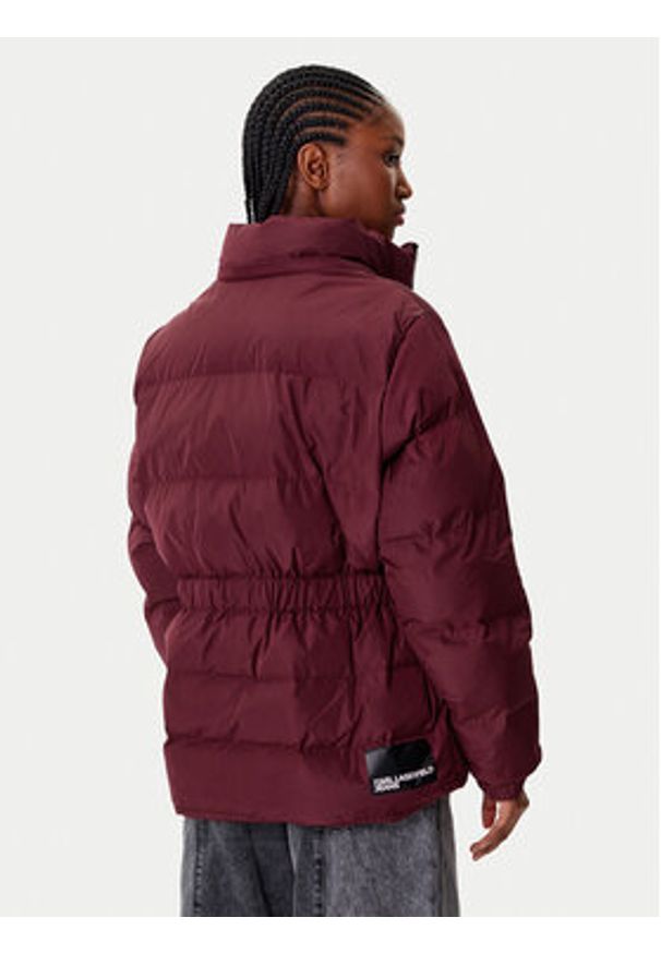 Karl Lagerfeld Jeans Kurtka zimowa A3W15023 Bordowy Regular Fit. Kolor: czerwony. Materiał: syntetyk. Sezon: zima