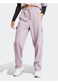 Adidas - adidas Spodnie dresowe ALL SZN Fleece Cargo IW1216 Fioletowy Loose Fit. Kolor: fioletowy. Materiał: bawełna, syntetyk