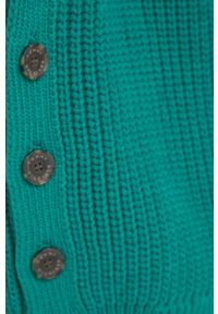 TOMMY HILFIGER - Tommy Hilfiger sweter damski kolor zielony ciepły. Kolor: zielony. Materiał: bawełna, dzianina #2