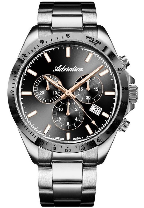 Zegarek Adriatica Zegarek męski Adriatica A1053.S1R6CH szary. Kolor: szary