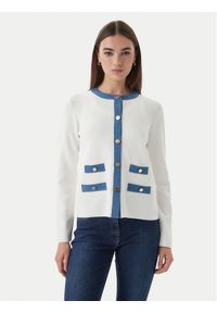 Luisa Spagnoli Kardigan Capotreno 100363 Biały Regular Fit. Kolor: biały. Materiał: syntetyk #1