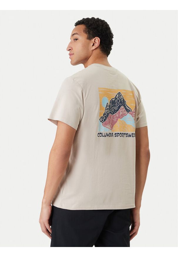 columbia - Columbia T-Shirt CSC™ 2155021 Beżowy Regular Fit. Kolor: beżowy. Materiał: bawełna