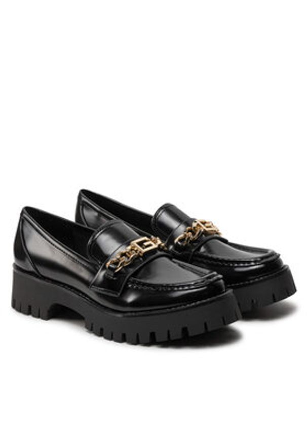 Guess Loafersy Almosty FLTALM ELE14 Czarny. Kolor: czarny. Materiał: skóra