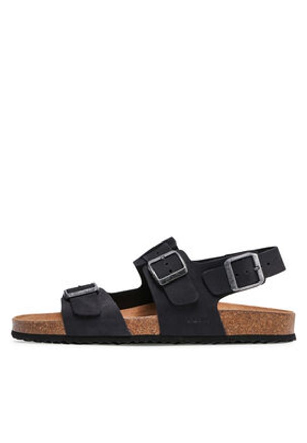 Geox Sandały U Sandal Ghita A U159VA 00032 C9999 Czarny. Kolor: czarny. Materiał: skóra, nubuk