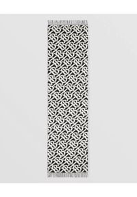 Burberry - BURBERRY - Kaszmirowy szalik z monogramem. Kolor: czarny. Materiał: kaszmir #3