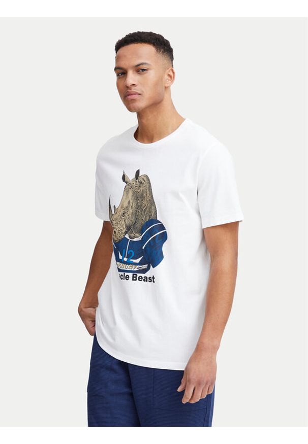 Blend T-Shirt 20717297 Biały Regular Fit. Kolor: biały. Materiał: bawełna