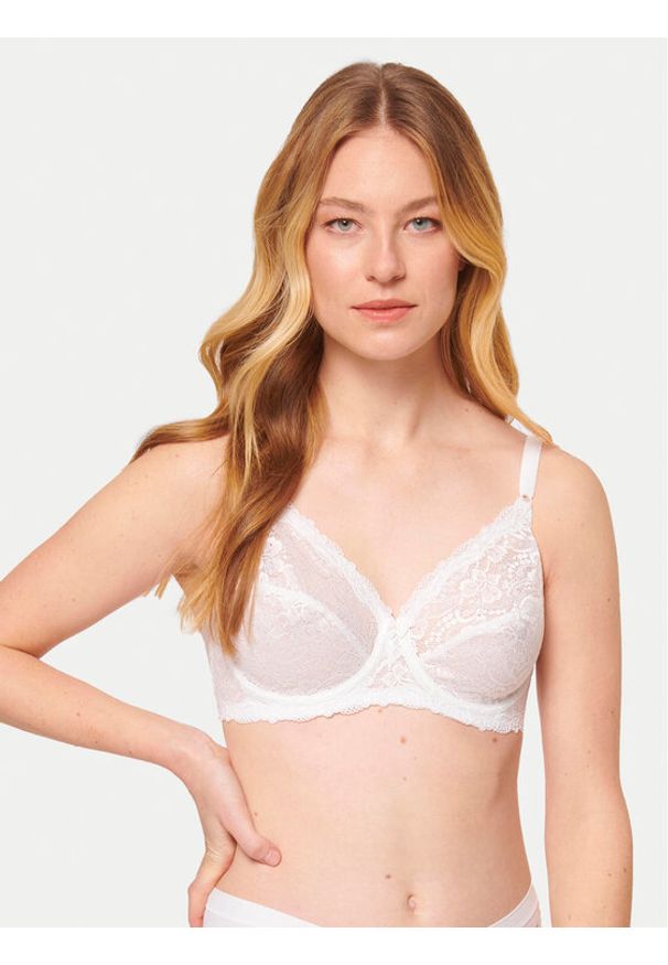 Triumph Biustonosz z fiszbiną Compliment 10166802 Biały. Kolor: biały. Materiał: syntetyk