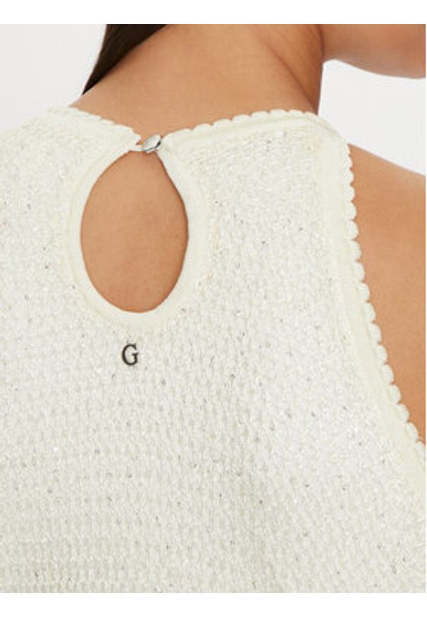 Guess Sukienka letnia W4YK50 Z37G0 Écru Regular Fit. Materiał: syntetyk. Sezon: lato
