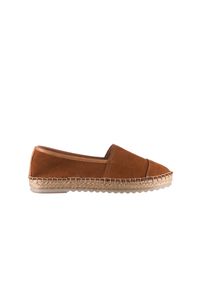 Espadryle Bayla-179 7637 Brąz Zamsz, Skóra naturalna. Kolor: brązowy. Materiał: zamsz. Sezon: lato. Styl: klasyczny, wakacyjny