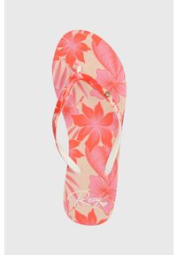 Roxy japonki damskie kolor różowy na płaskim obcasie. Kolor: różowy. Materiał: materiał, guma. Obcas: na obcasie. Wysokość obcasa: niski #5