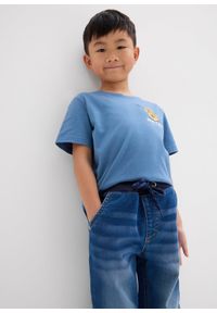 bonprix - Dżinsy dresowe z gumką w talii, regular fit, straight. Kolor: niebieski #2