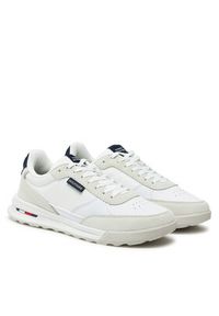 TOMMY HILFIGER - Tommy Hilfiger Sneakersy Retro Runner Mix Rwb FM0FM05371 Biały. Kolor: biały. Materiał: skóra