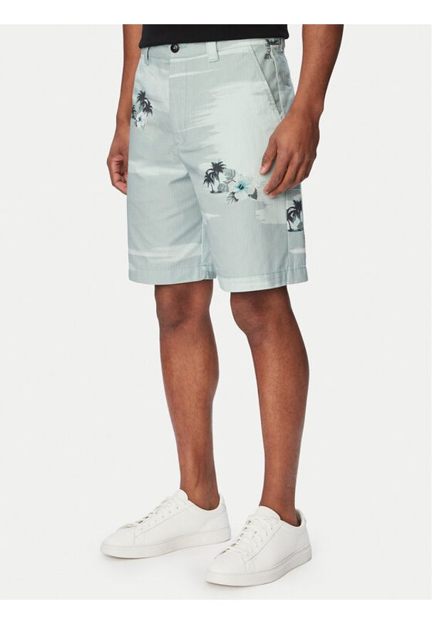 BOSS Szorty materiałowe Chino 50559411 Turkusowy Straight Fit. Kolor: turkusowy. Materiał: bawełna