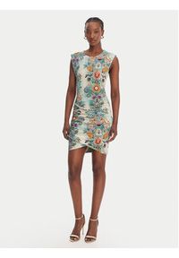 Just Cavalli Sukienka codzienna 80PAOE04 CJ112 Kolorowy Slim Fit. Okazja: na co dzień. Materiał: bawełna. Wzór: kolorowy. Typ sukienki: proste. Styl: casual #2