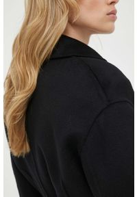 Liviana Conti płaszcz wełniany kolor czarny przejściowy oversize. Kolor: czarny. Materiał: wełna. Długość: długie. Styl: klasyczny #3
