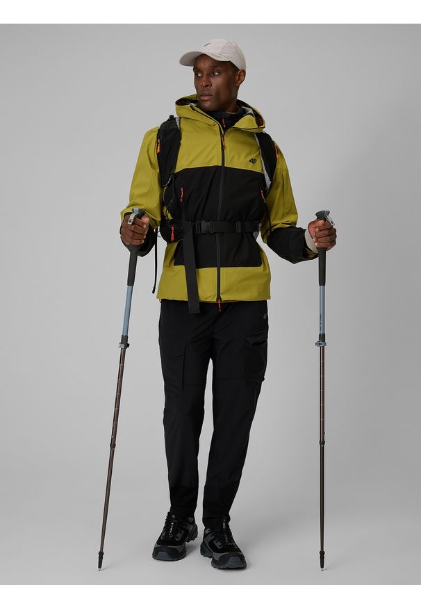 4f - 4F Kurtka trekkingowa membrana 15000 męska - żółta XL. Kolor: żółty. Materiał: tkanina, materiał. Długość: długie. Sport: turystyka piesza