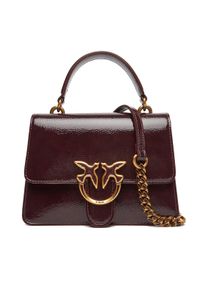 Pinko - PINKO Torebka Love One Top Handle Mini Light PE 25 PLTT 100071 A1UV Bordowy. Kolor: czerwony. Materiał: skórzane